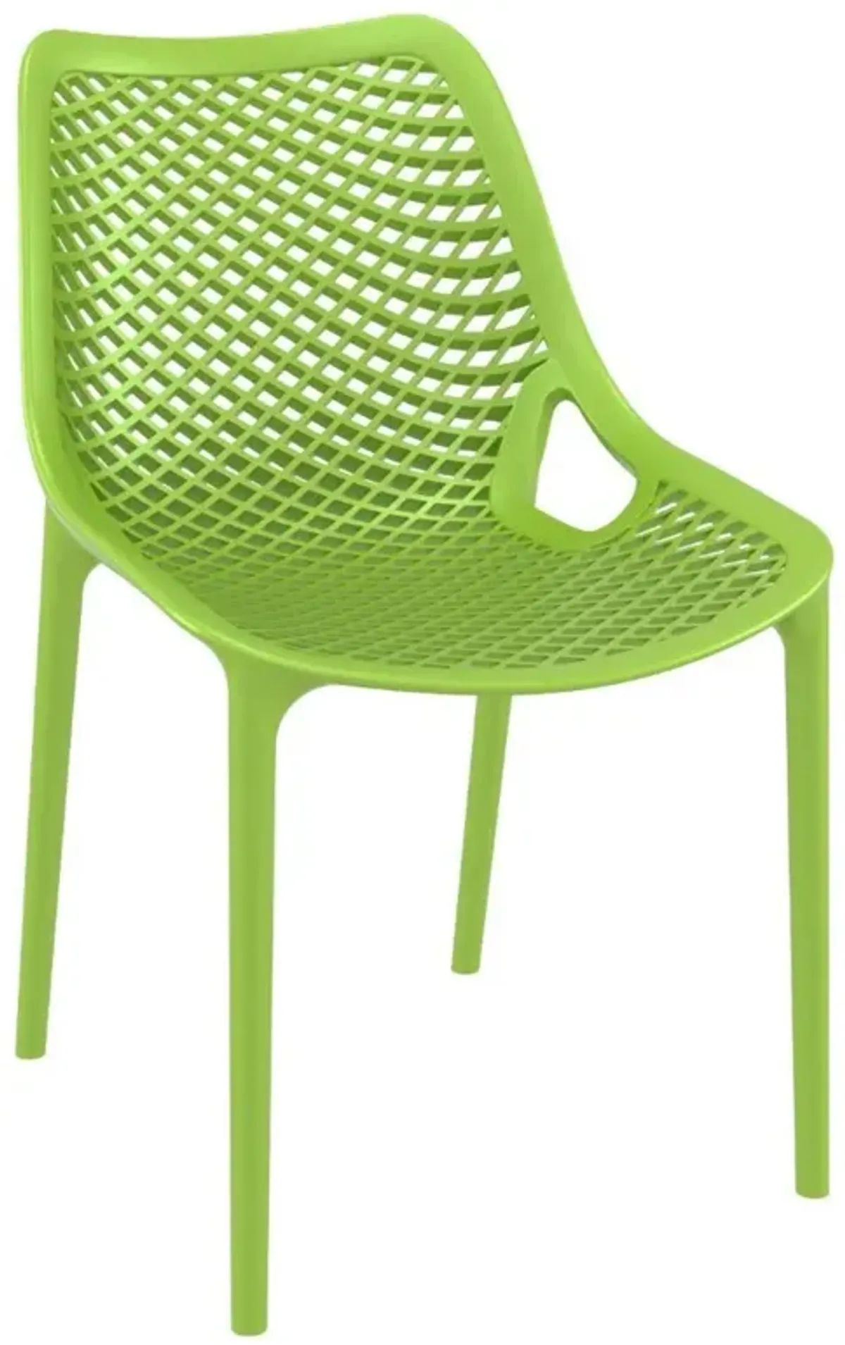 Compamia Air Maya Square Dining Set with White Table & 4 Tropical Green Chairs