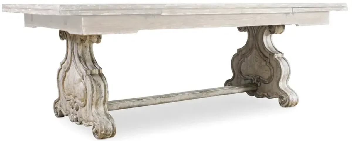 Hooker Furniture Chatelet Refectory Rectangle Trestle Dining Table with Two 22 Inch Leaves