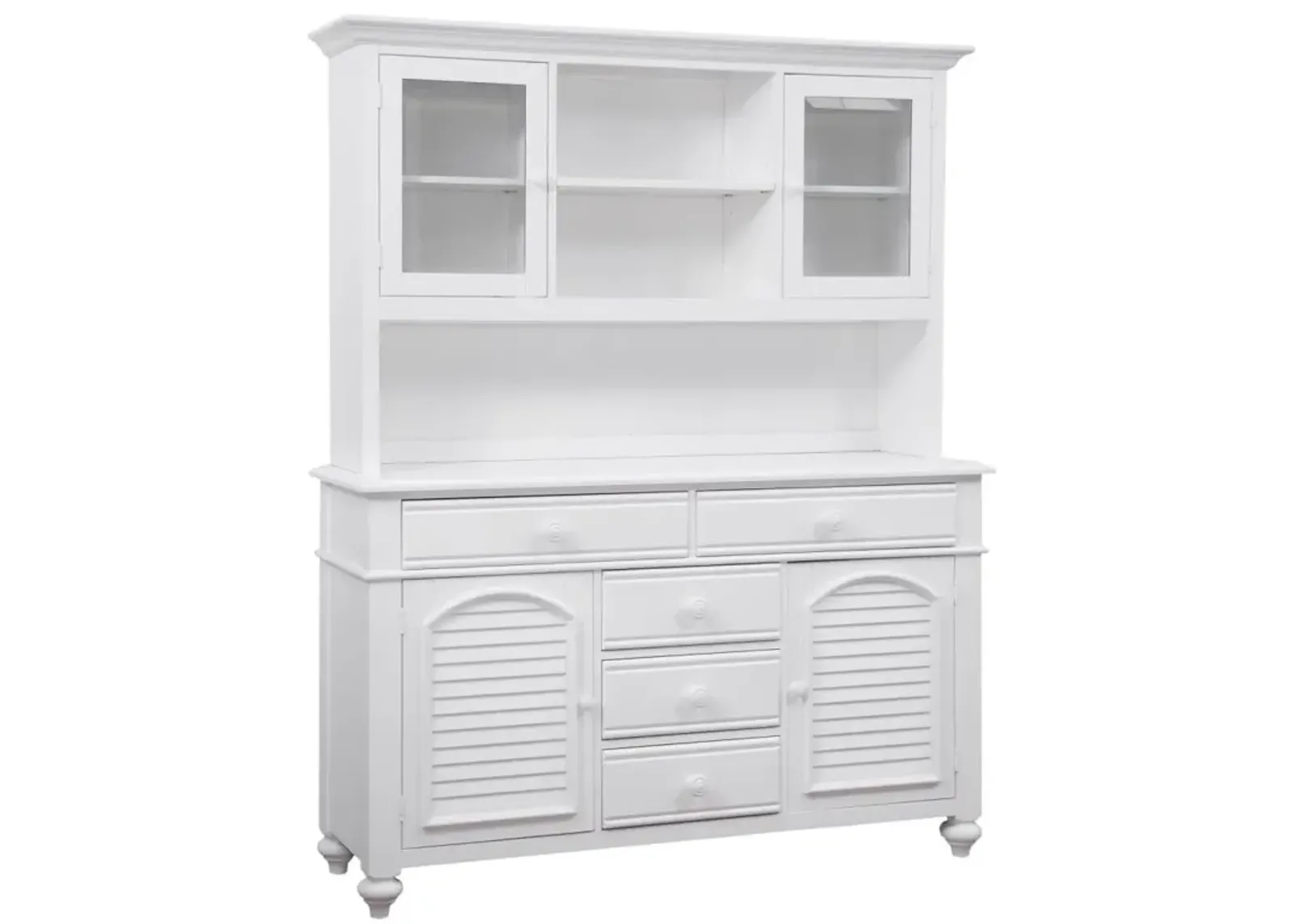 American Woodcrafters Cottage Traditions Hutch in Clean White Cottage Finish