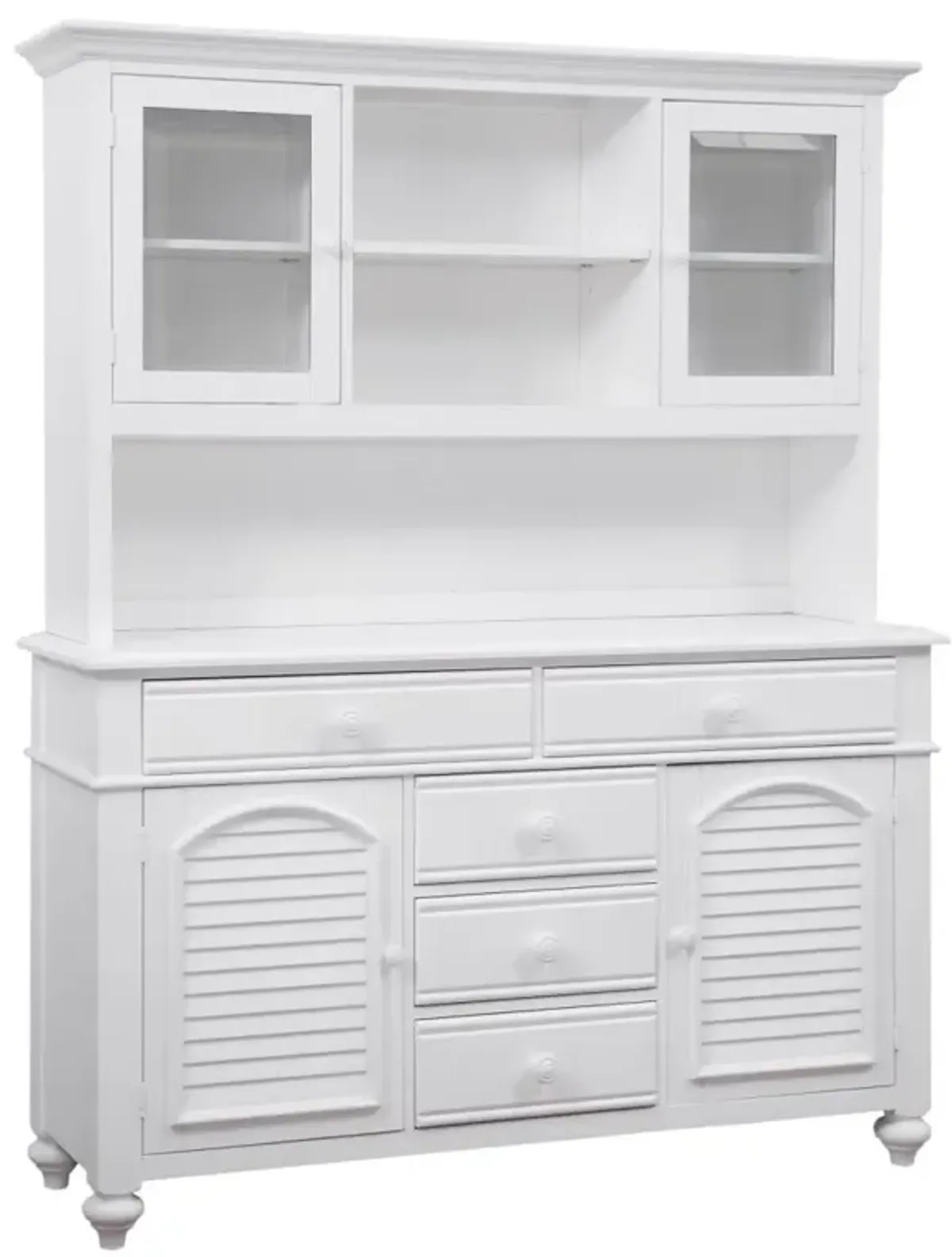 American Woodcrafters Cottage Traditions Hutch in Clean White Cottage Finish