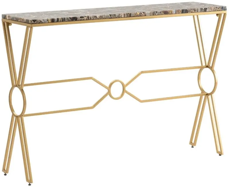 KENDALL BROWN/GOLD CONSOLE TABLE