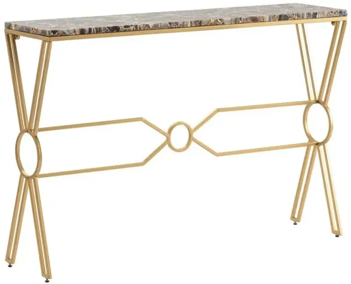 Crestview Kendall Brown/Gold Console Table