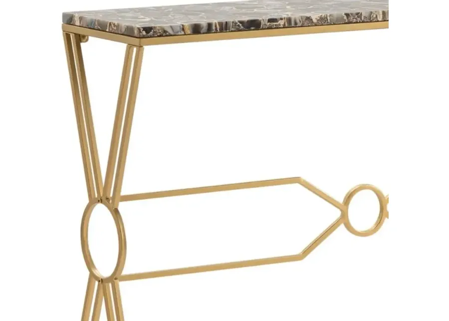 KENDALL BROWN/GOLD CONSOLE TABLE