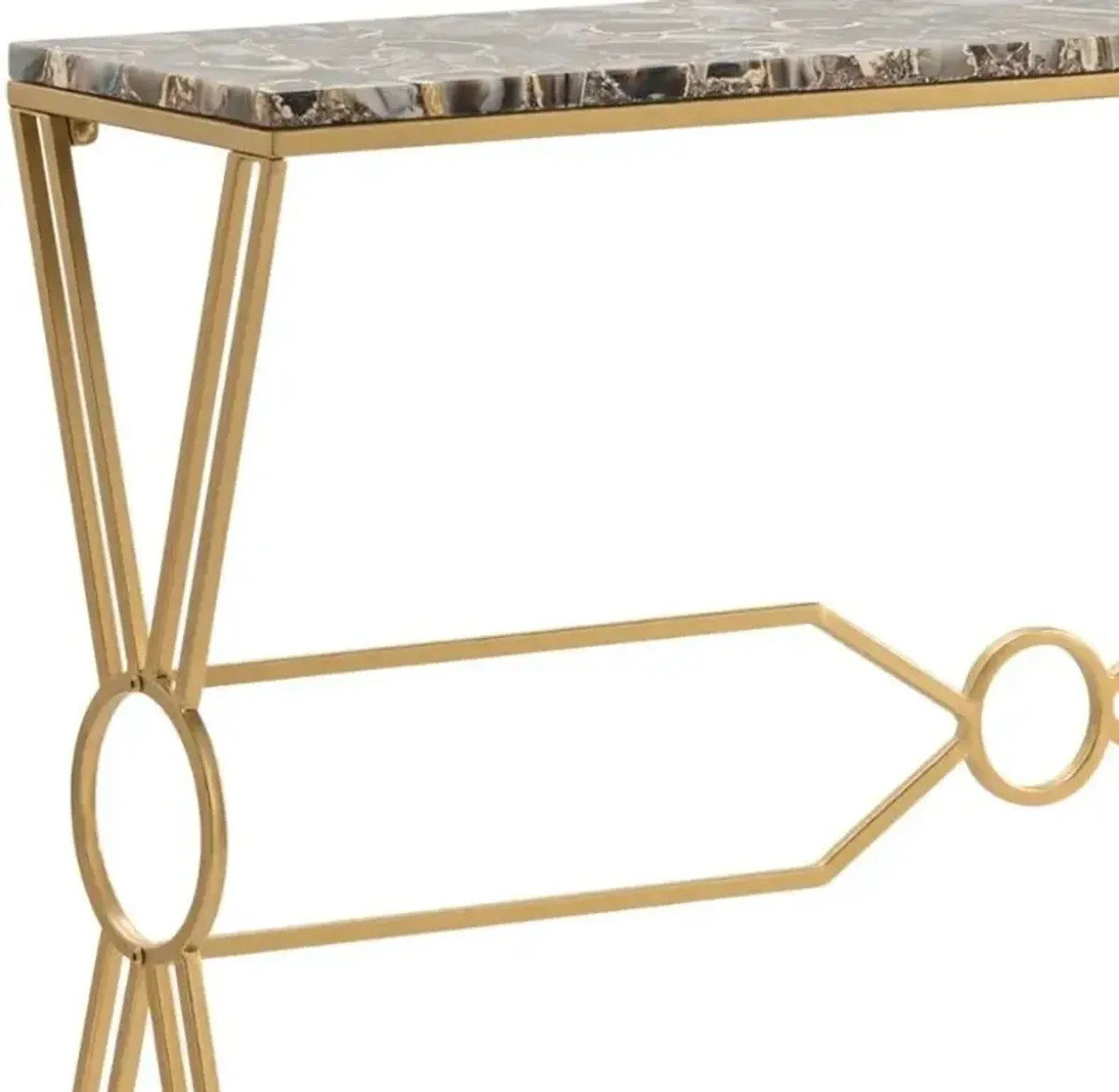 Crestview Kendall Brown/Gold Console Table