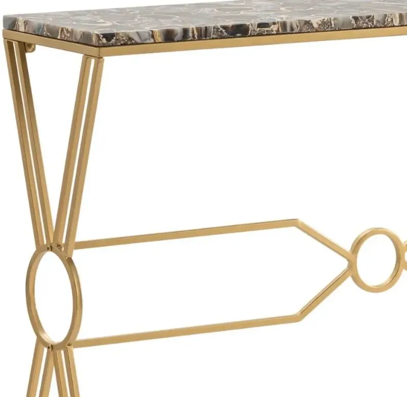 KENDALL BROWN/GOLD CONSOLE TABLE