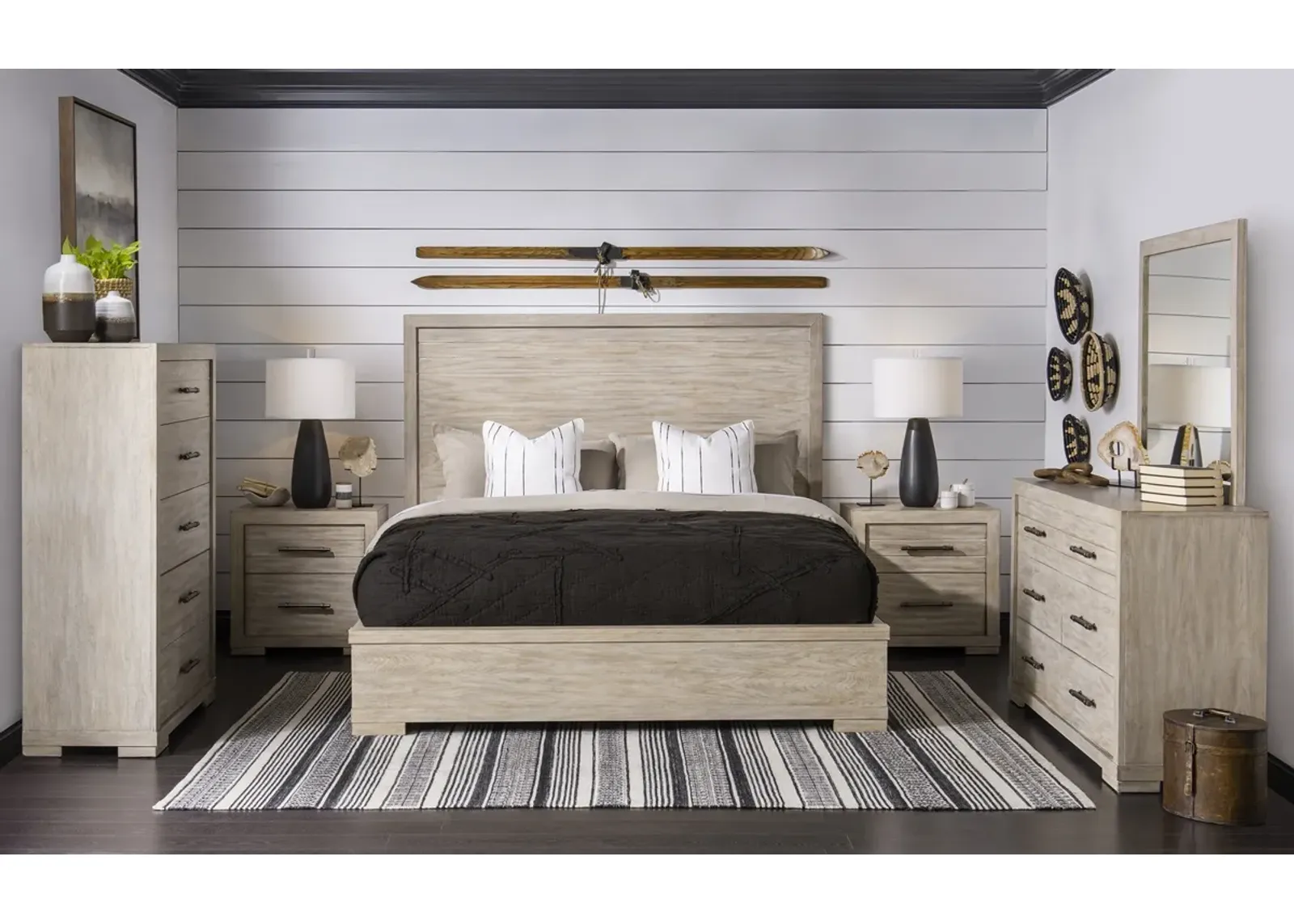 Legacy Classic Complete Panel Bed King Light Oak Finish Westwood Light