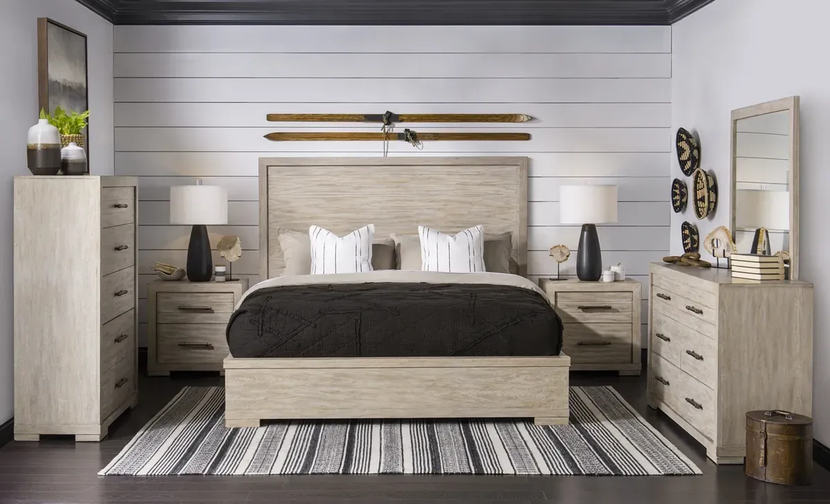 Legacy Classic Complete Panel Bed King Light Oak Finish Westwood Light