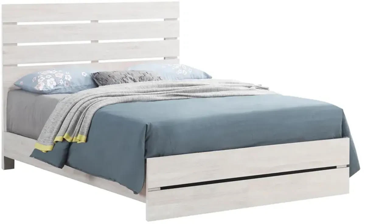 Coaster Brantford Wood Queen Panel Bed Coastal White