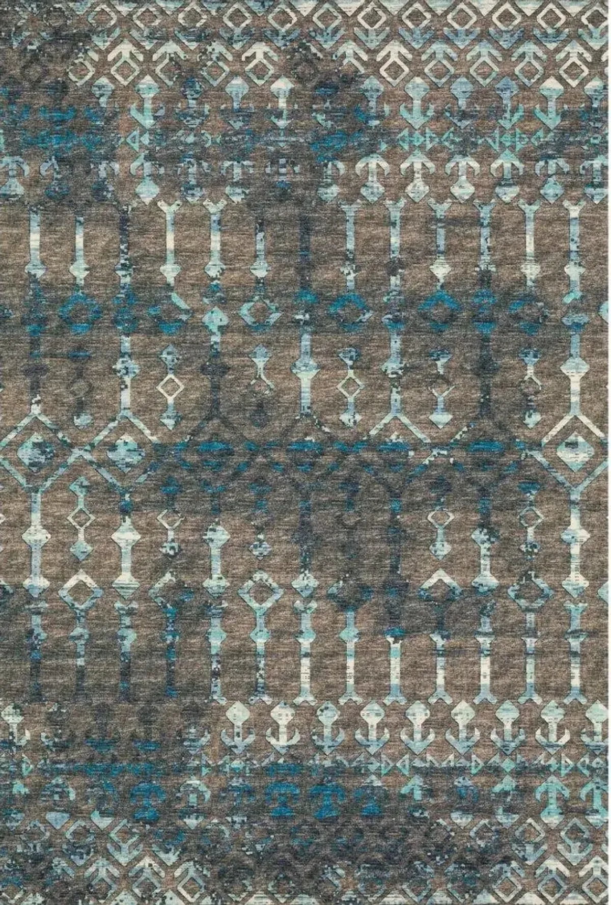 Dalyn Tribal Arrow Motif Brisbane 5'X8' Area Rug in Distressed Blue Tones