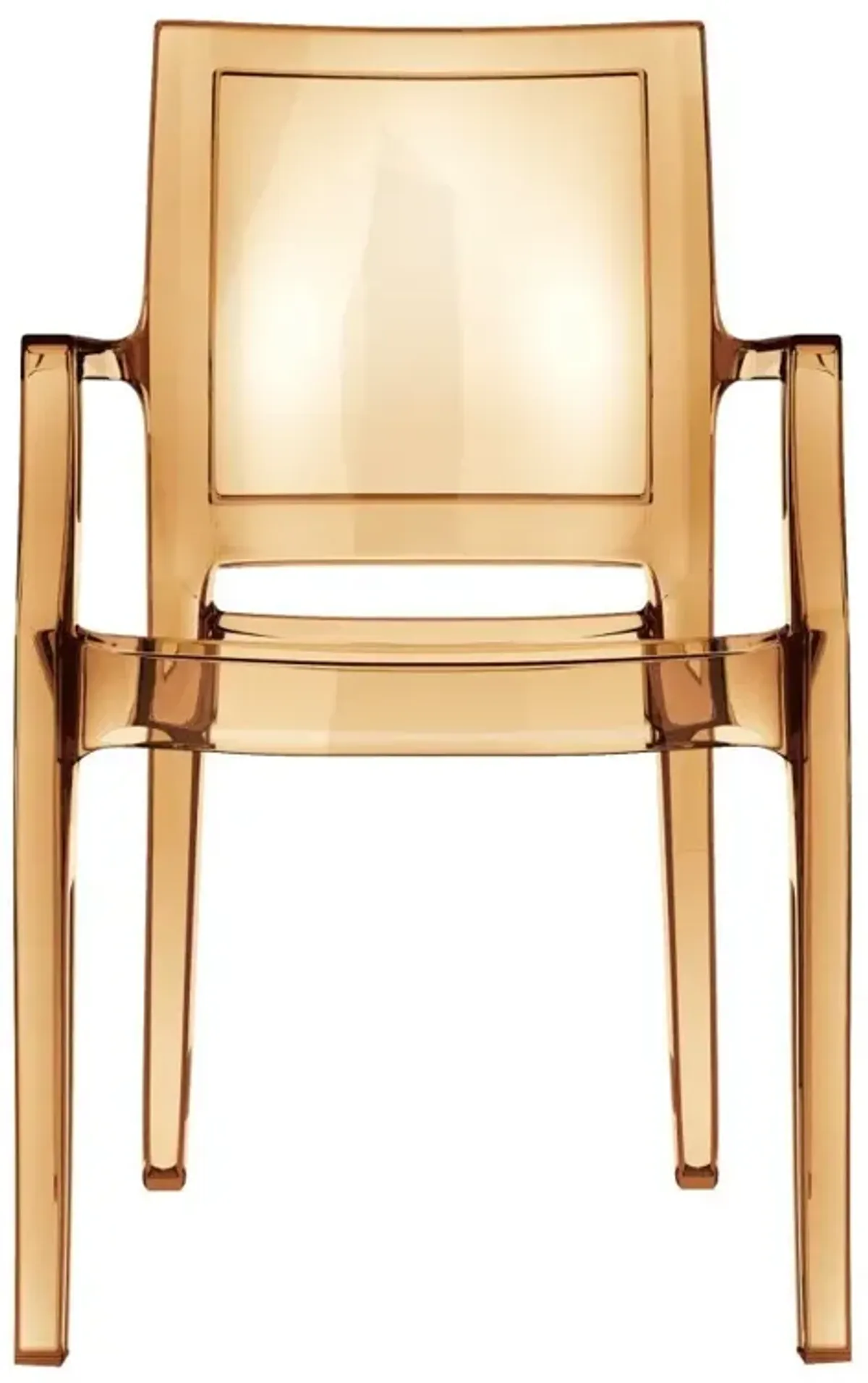 Compamia Arthur Polycarbonate Modern Dining Chair Transparent Amber