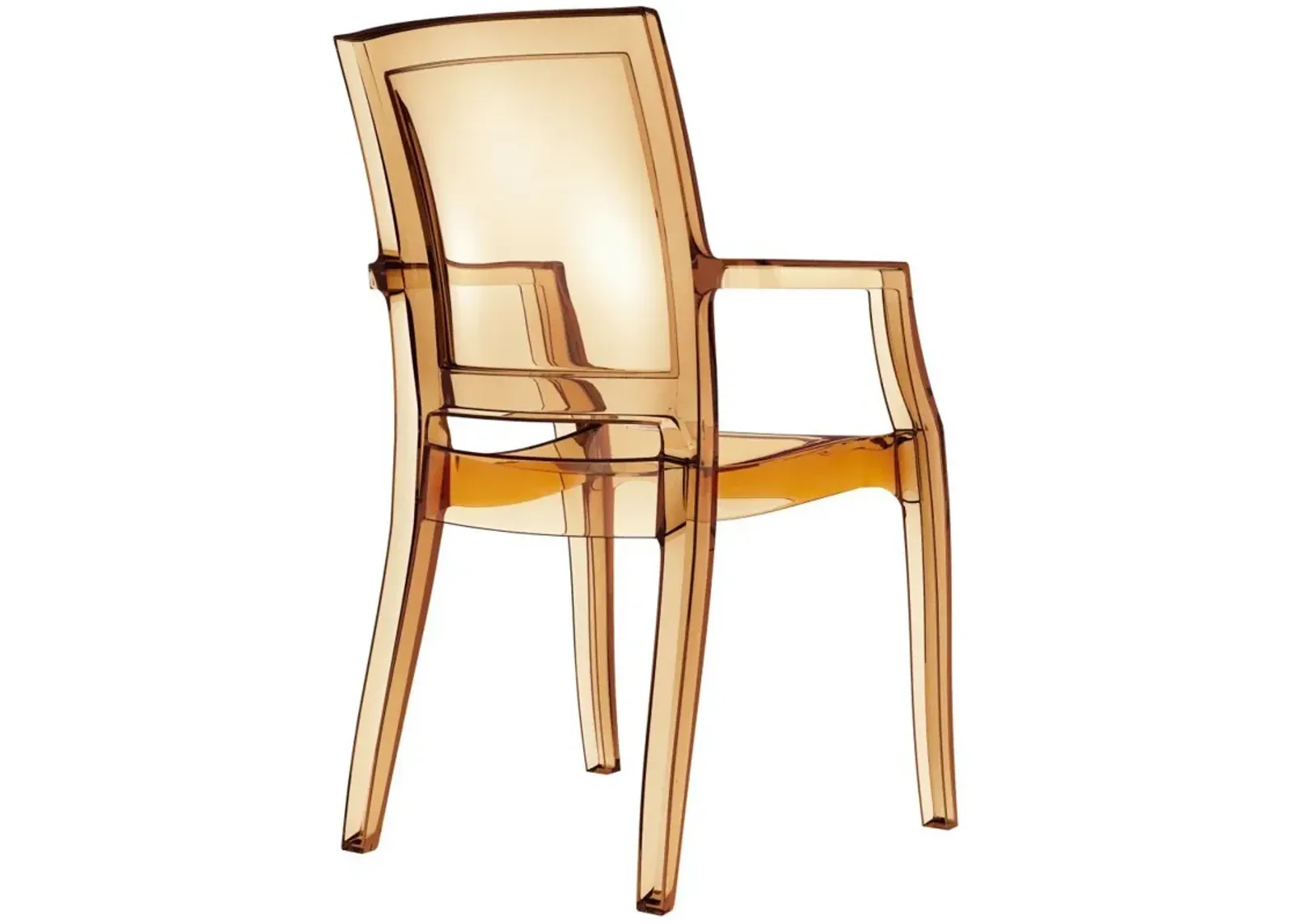 Compamia Arthur Polycarbonate Modern Dining Chair Transparent Amber