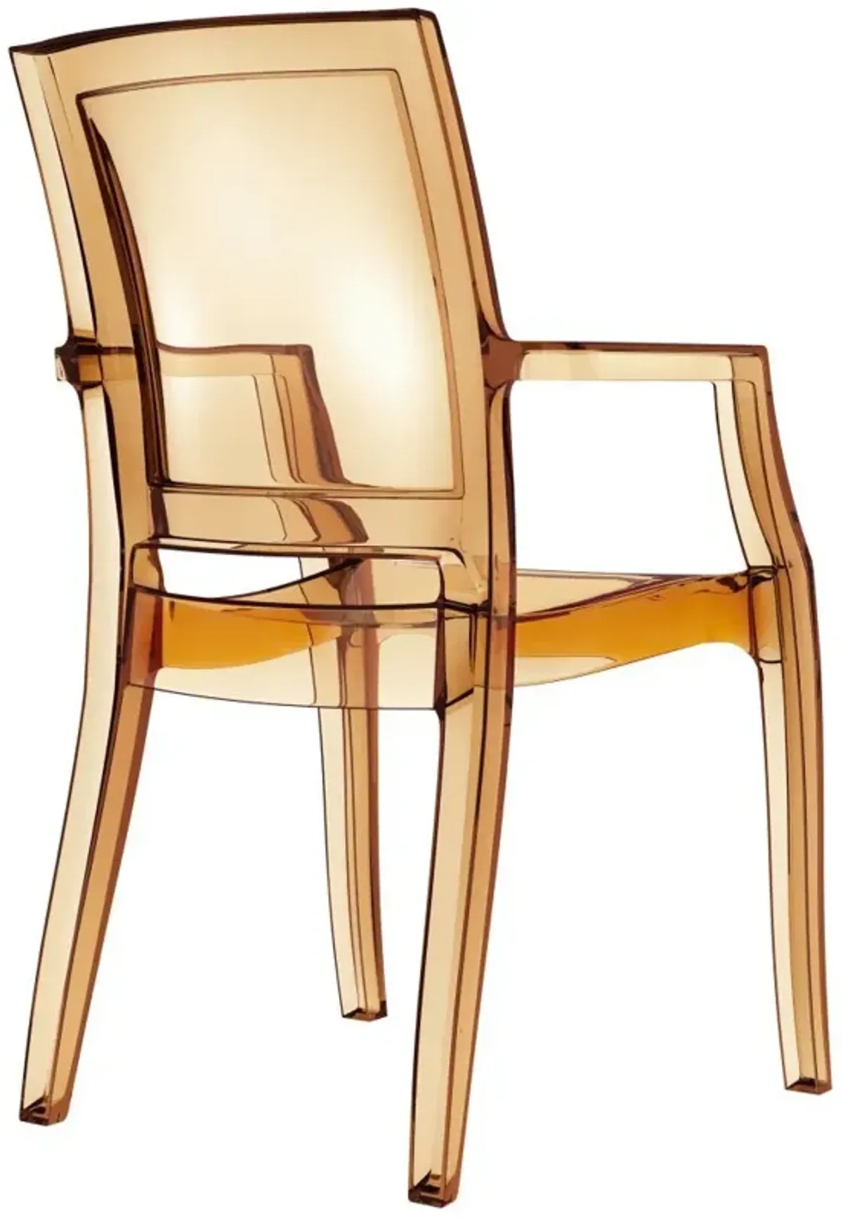 Compamia Arthur Polycarbonate Modern Dining Chair Transparent Amber