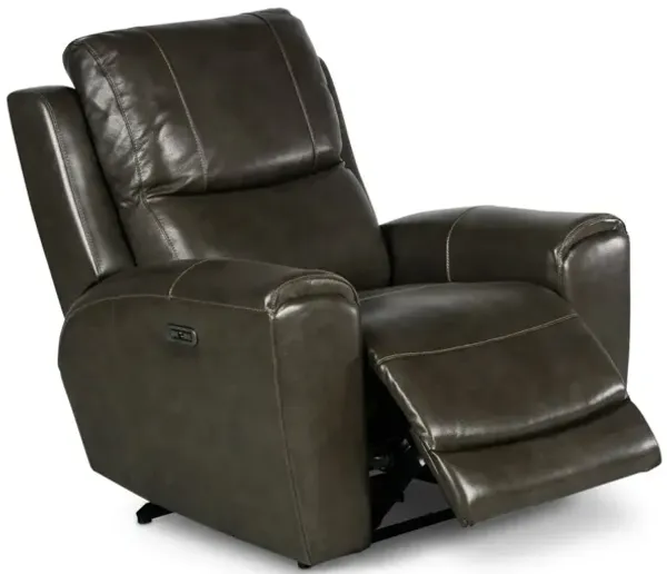 Steve Silver Laurel Gray Dual-Power Leather Recliner Chair
