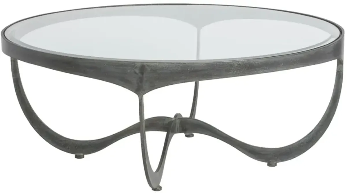 Artistica Home by Lexington Metal Designs Sophie 42 Inch Round Metal Cocktail Table Iron Gray