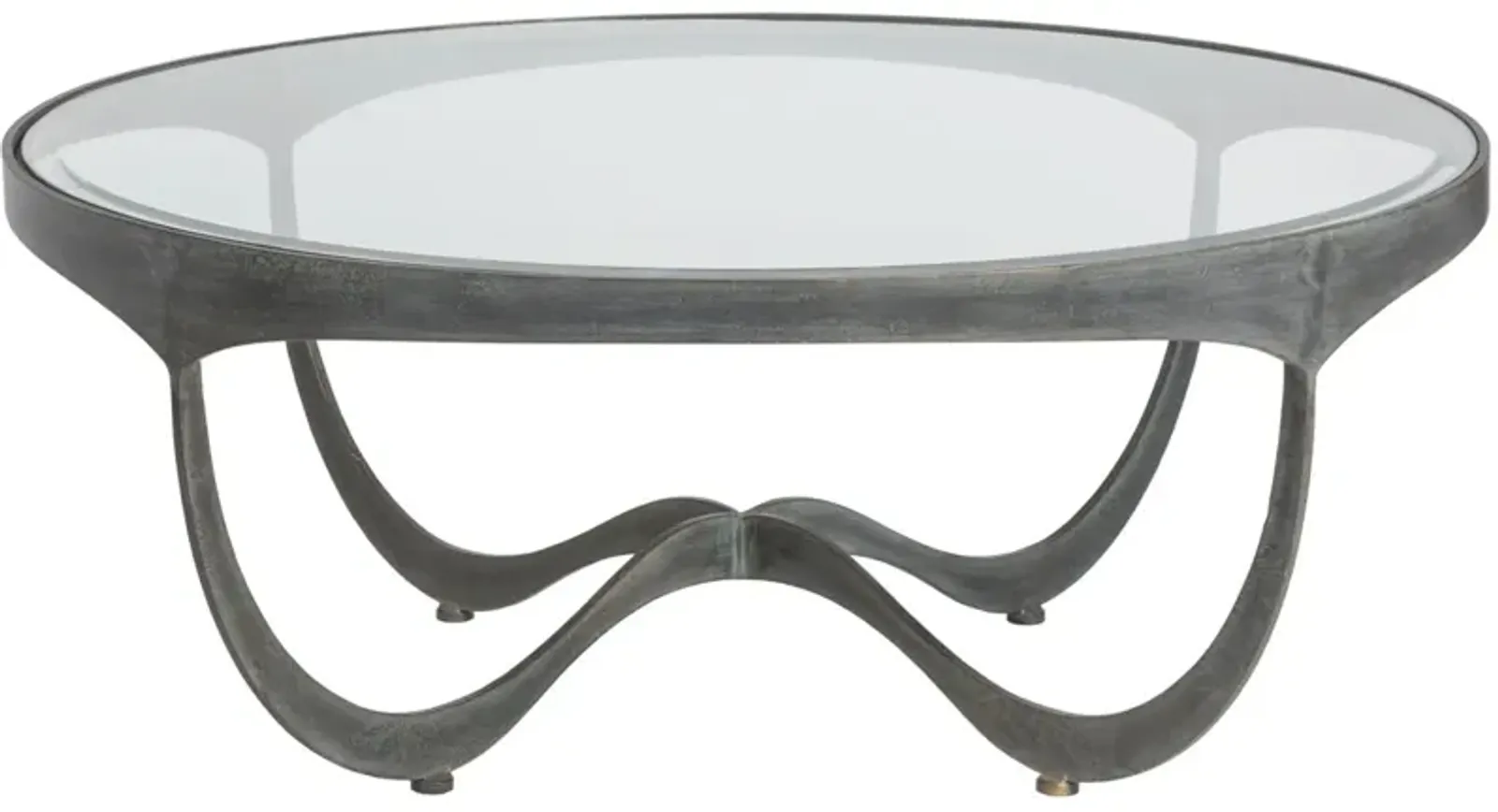 Artistica Home by Lexington Metal Designs Sophie 42 Inch Round Metal Cocktail Table Iron Gray