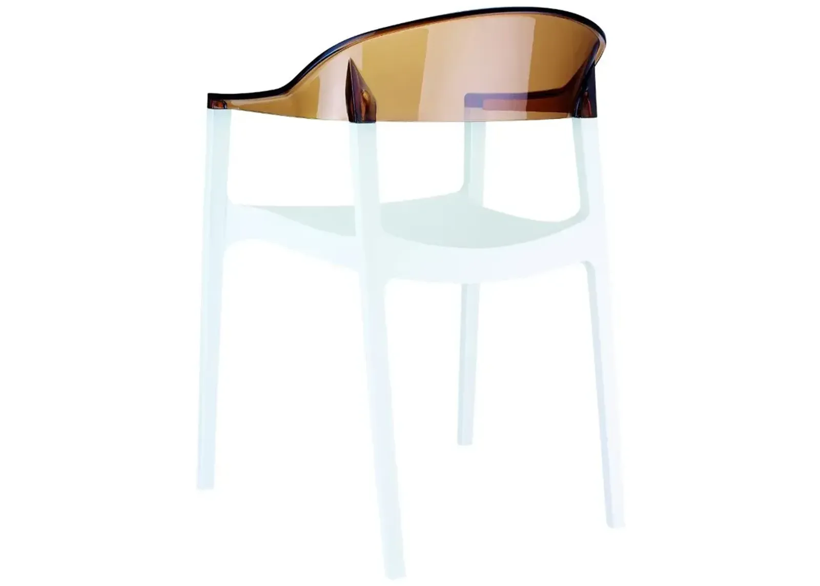 CARMEN MODERN DINING CHAIR WHITE SEAT TRANSPARENT AMBER BACK