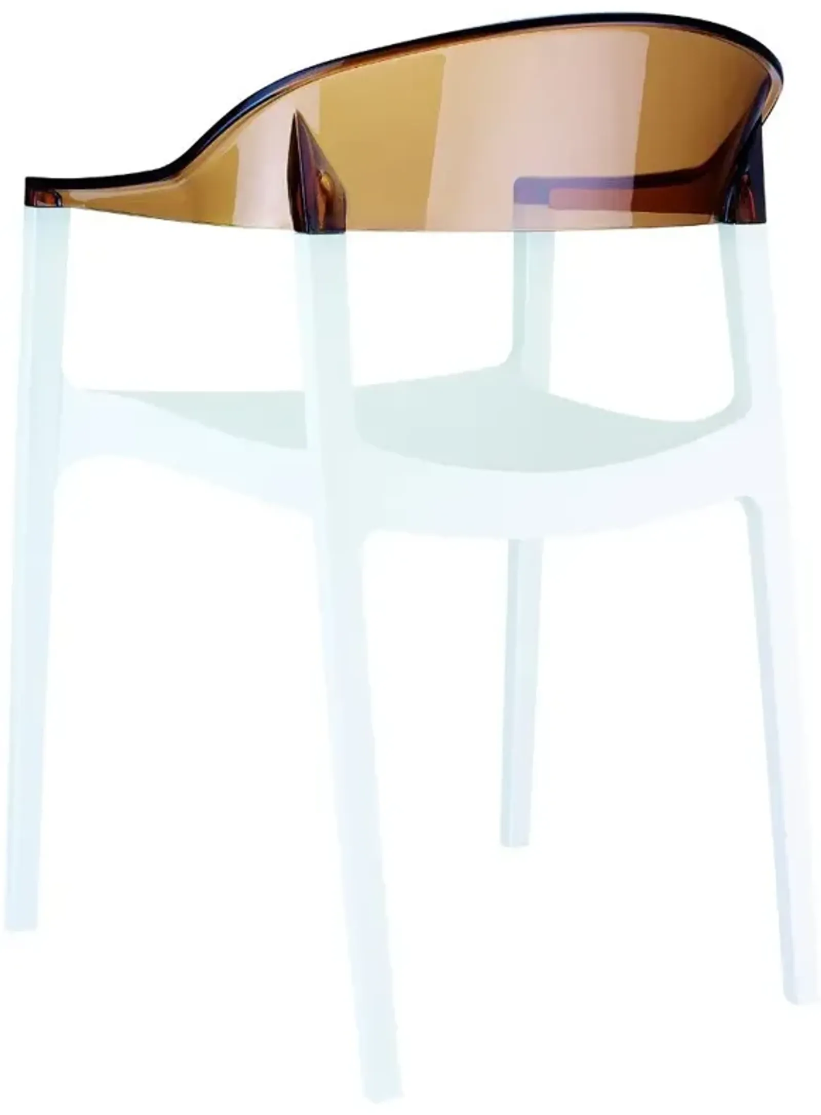 Compamia Carmen Modern Dining Chair White Seat Transparent Amber Back