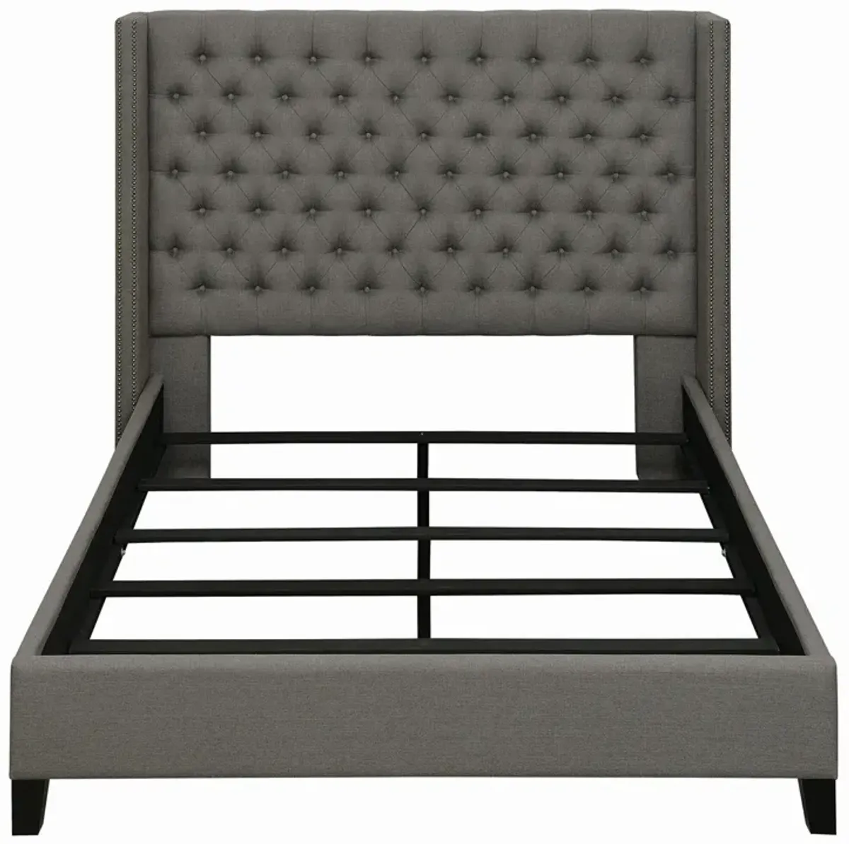 Coaster Bancroft Upholstered Full Wingback Bed Grey