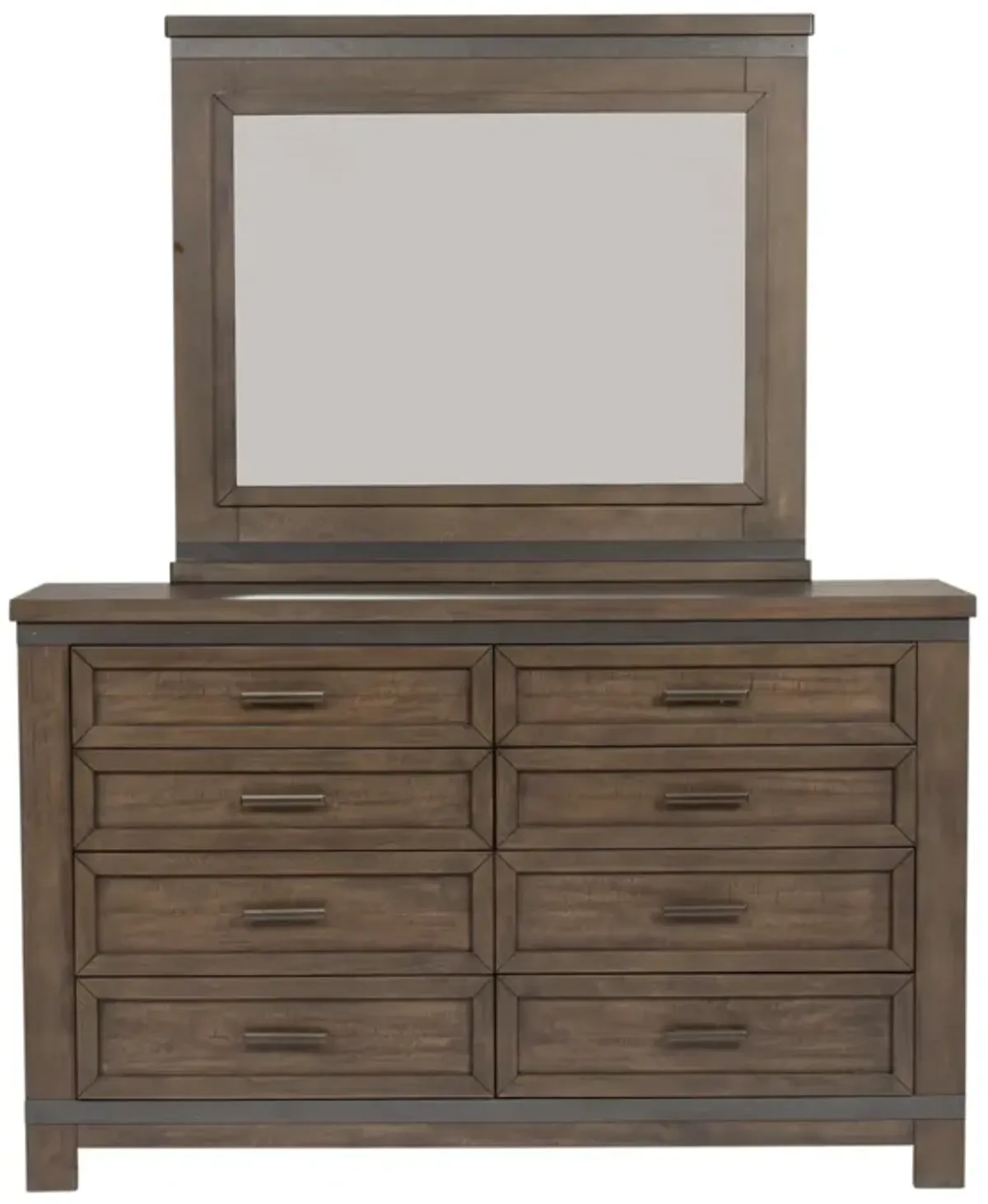 Liberty Furniture Complete Queen Bedroom Set Two-Sided Storage Bed, Dresser & Mirror Thornwood Hills