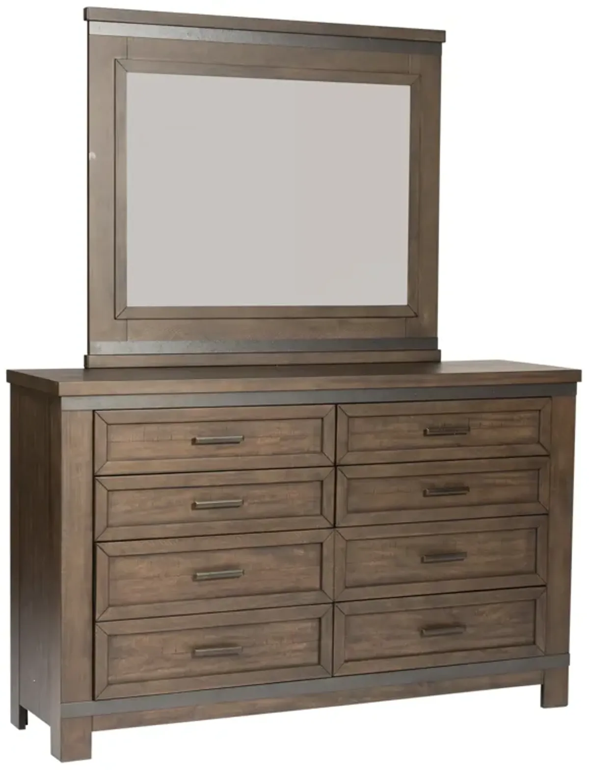 Liberty Furniture Complete Queen Bedroom Set Two-Sided Storage Bed, Dresser & Mirror Thornwood Hills