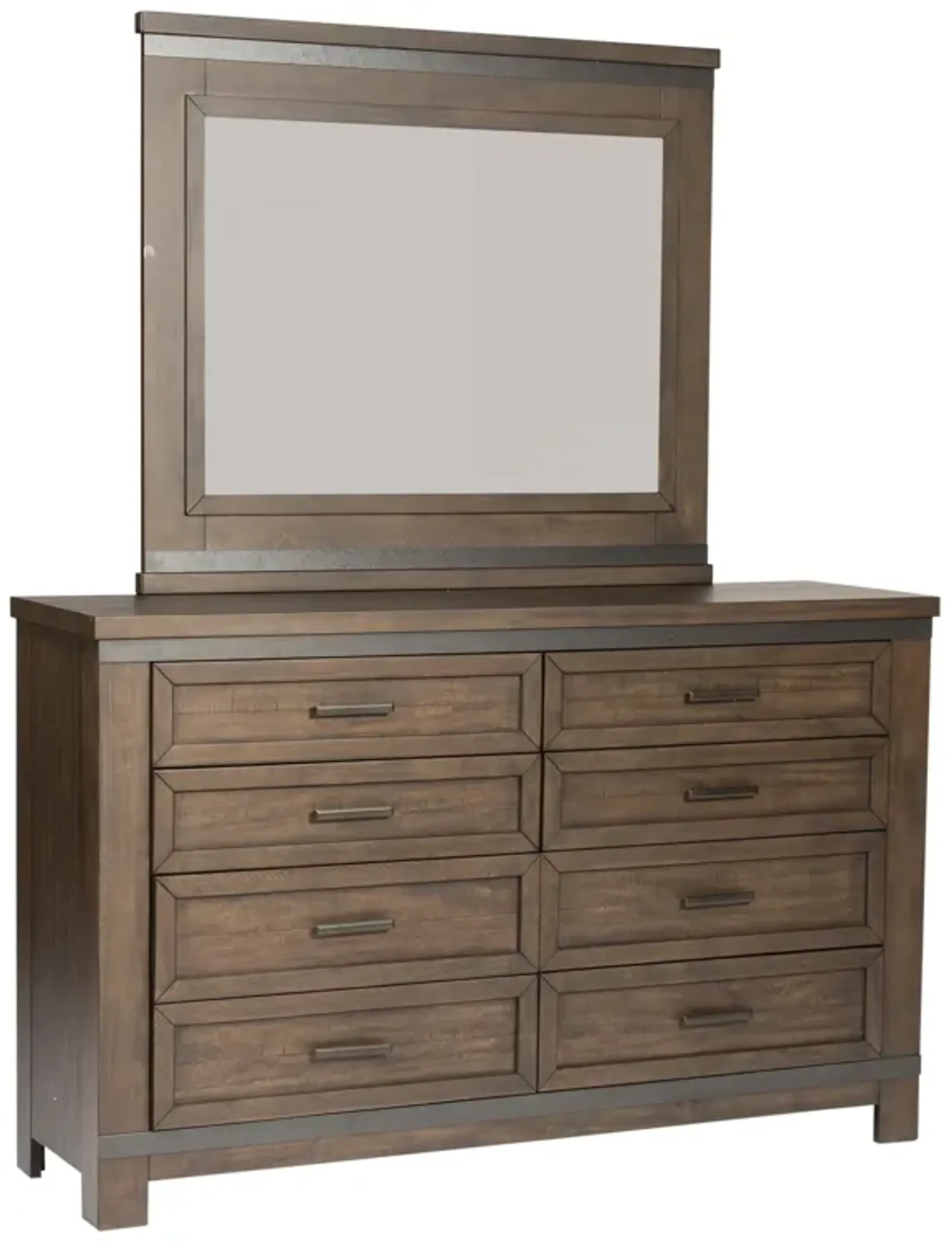 Liberty Furniture Complete Queen Bedroom Set Two-Sided Storage Bed, Dresser & Mirror Thornwood Hills