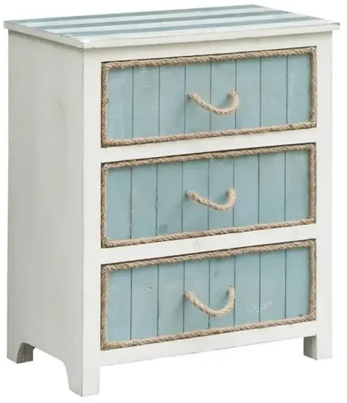 Crestview South Shore Blueish Grey & White Accent Chest