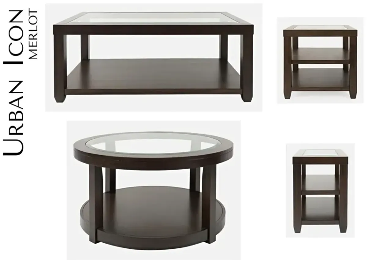 Jofran Urban Icon Round Castered Cocktal Table Merlot