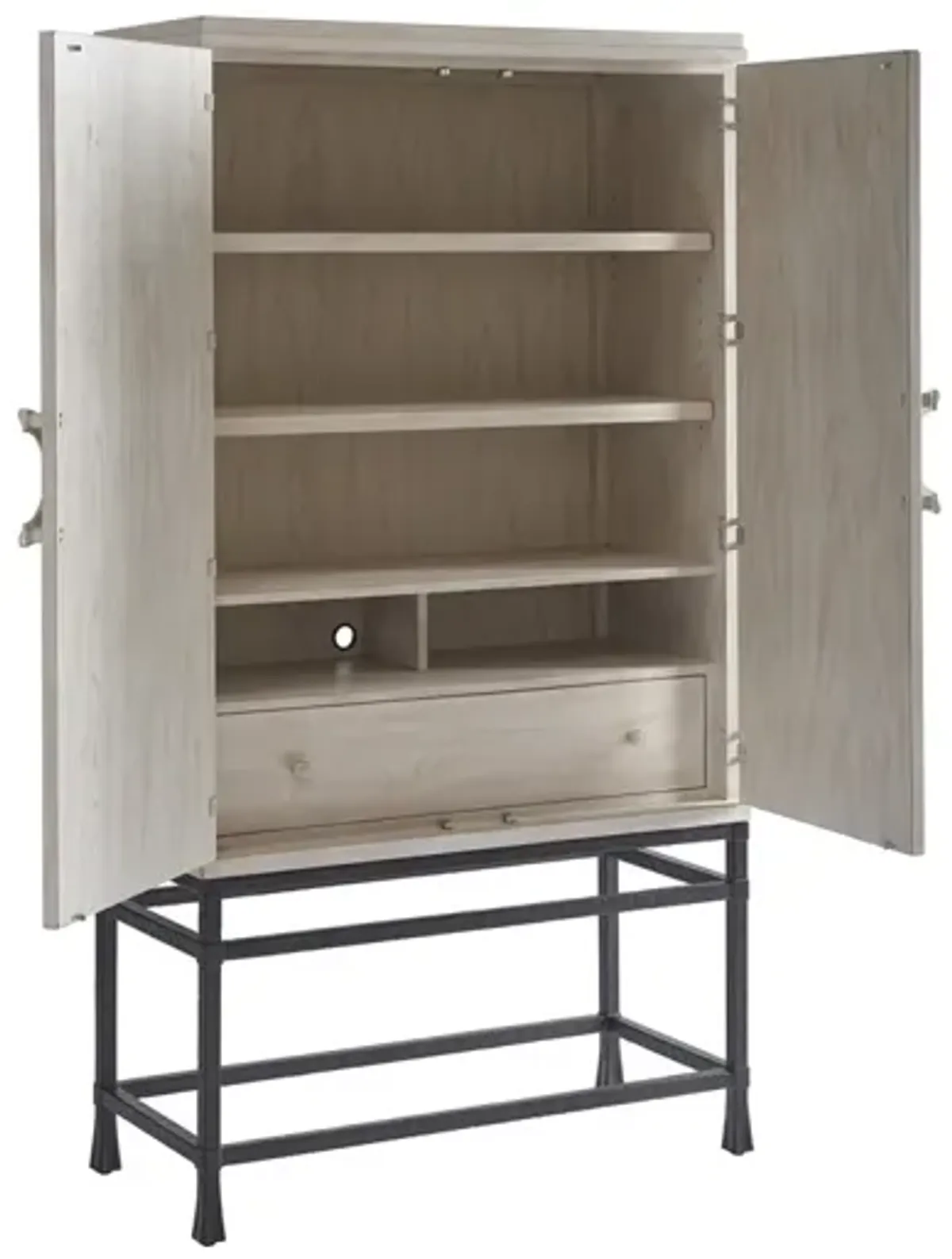 Barclay Butera by Lexington Newport Jade 42 Inch Wood & Metal Bar/Chest On Stand White Washed