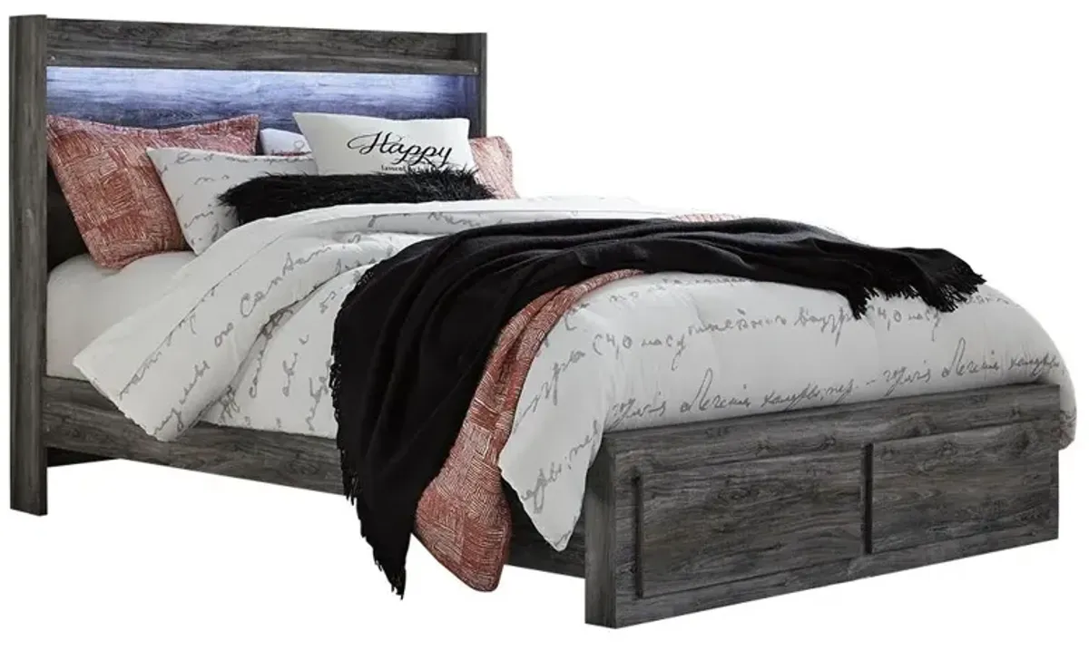 Ashley Baystorm Gray Queen Platform Bed with 2 Storage Drawers