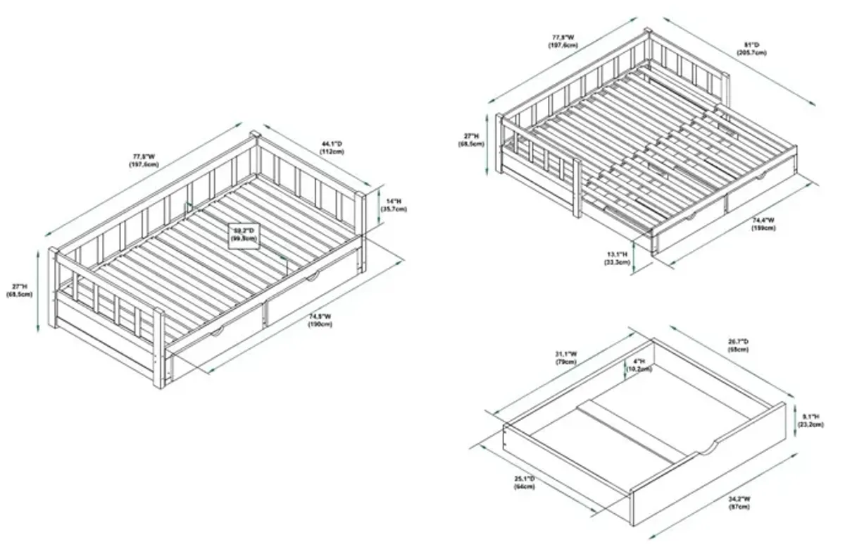 Powell Hadley Espresso Daybed