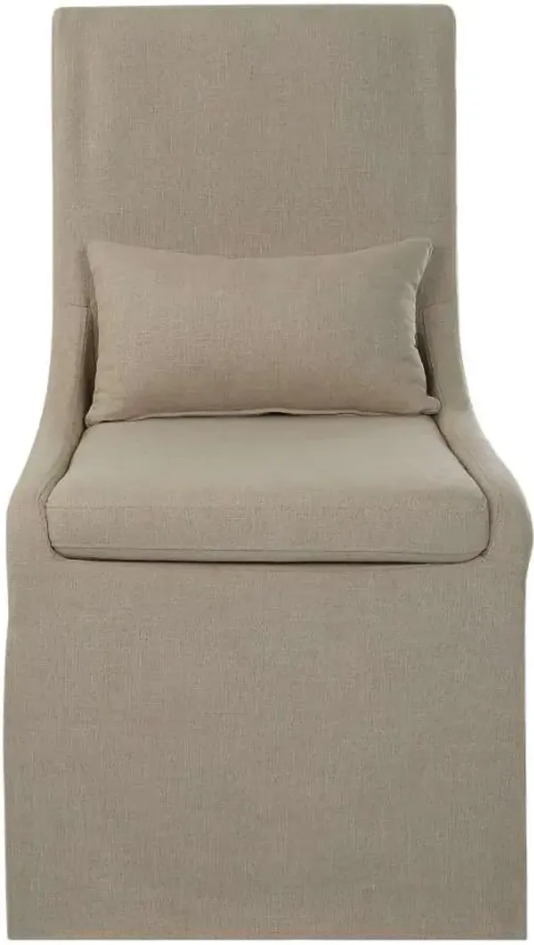 COLEY TAN ARMLESS DINING CHAIR