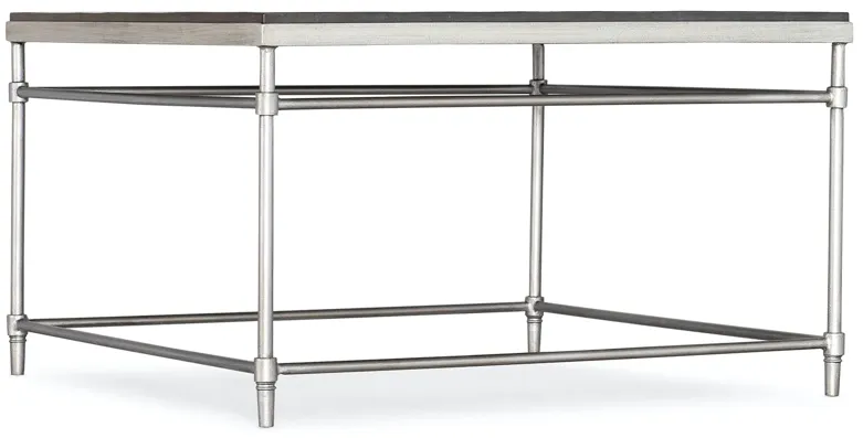 ST. ARMAND BRUSHED PEWTER SQUARE COCKTAIL TABLE