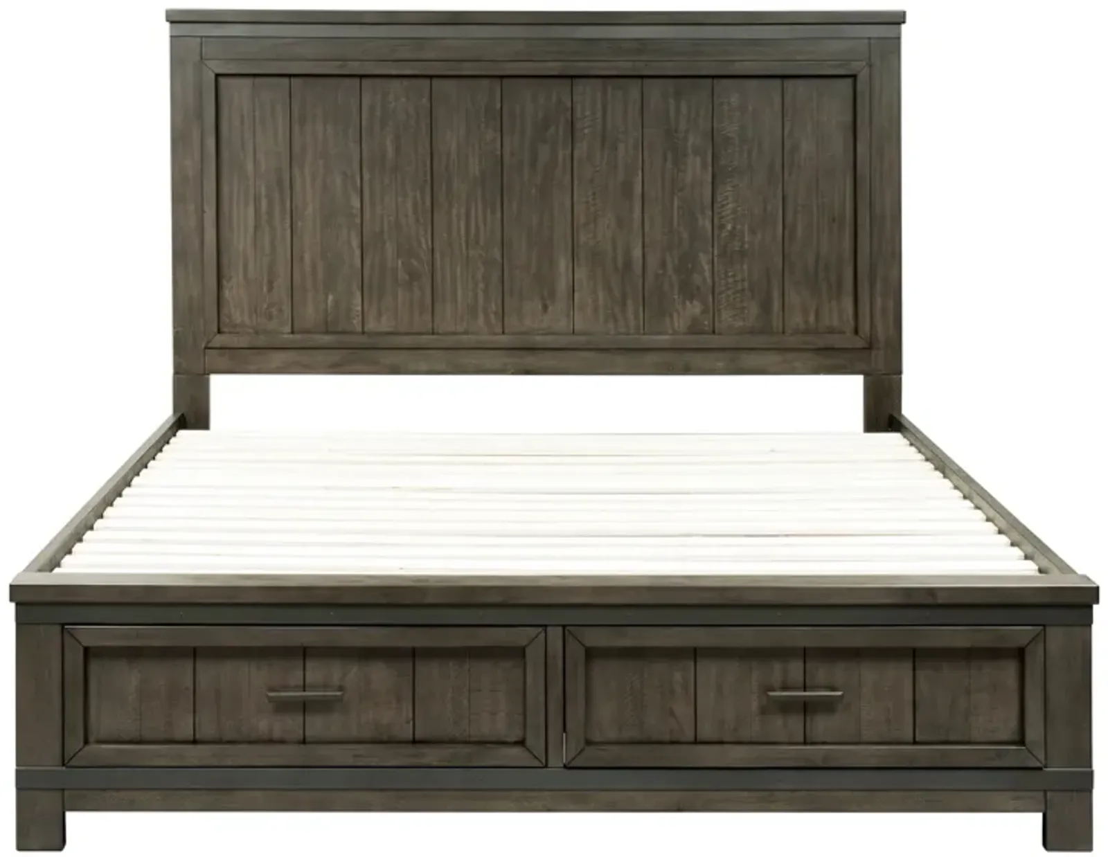 Liberty Furniture Complete King Bedroom Set Two-Sided Storage Bed, Dresser, Mirror & Chest Thornwood Hills