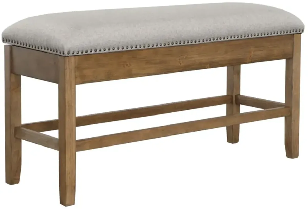 Steve Silver Grayson 24 Inch Counter Storage Bench with Nailhead Trim