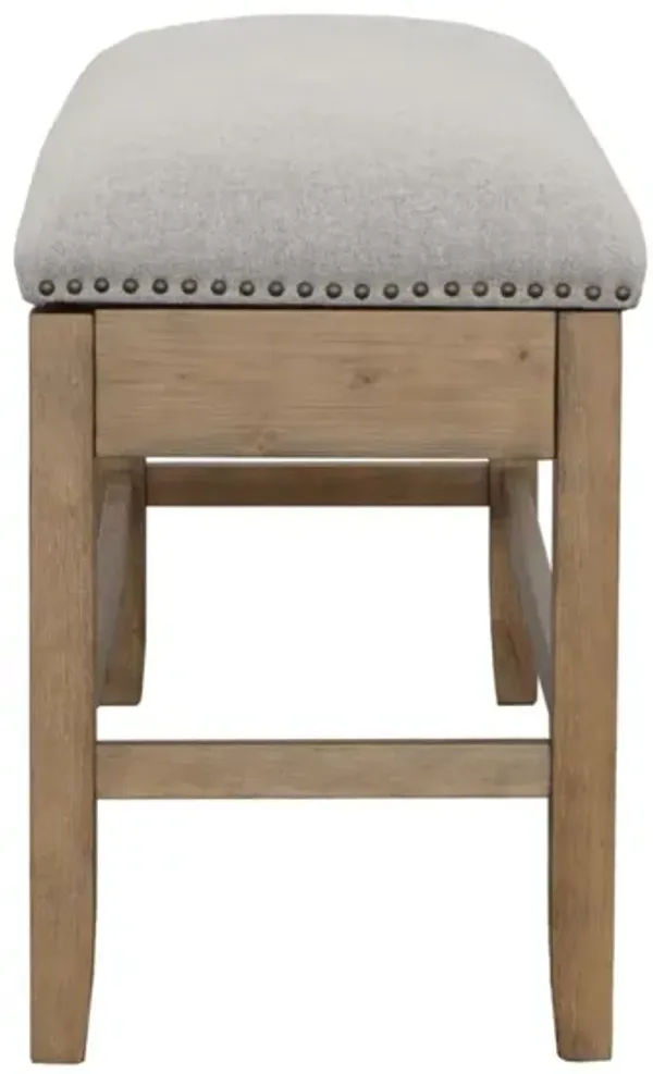 Steve Silver Grayson Gray 24-Inch Counter Storage Bench With Nailhead Trim In Smoky Honey