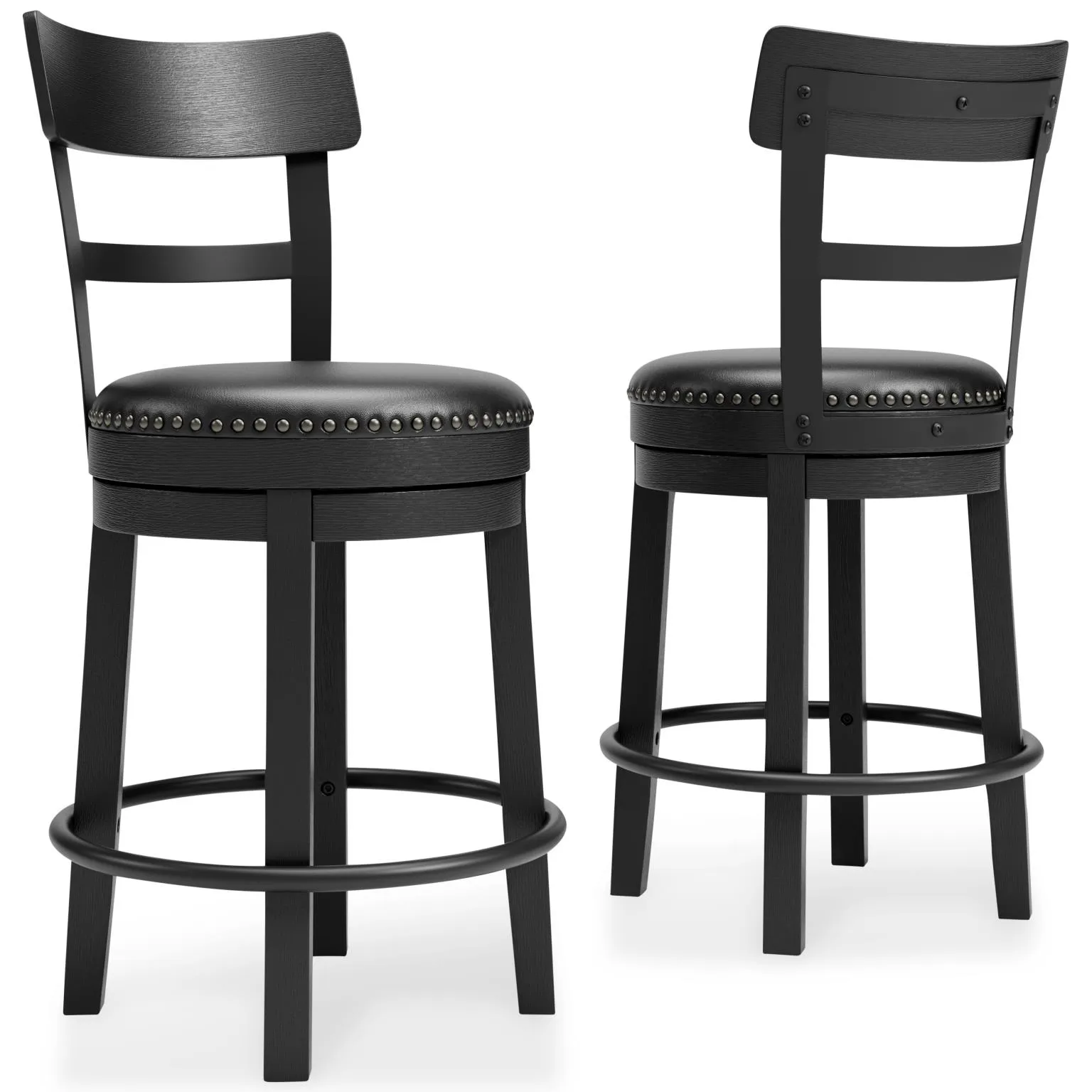 VALEBECK COUNTER HEIGHT BAR STOOL BLACK SIGNATURE DESIGN