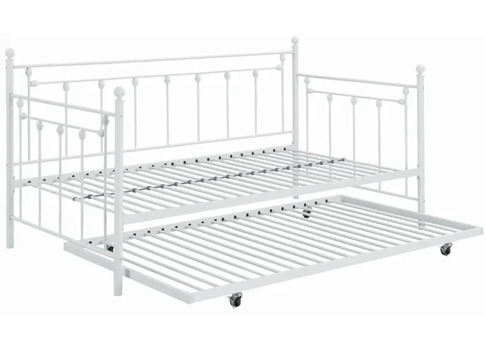 Nocus Metal Twin Daybed With Trundle White