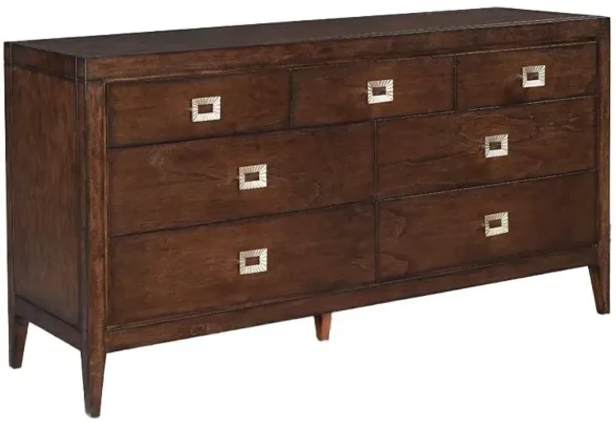 Noble Furniture Essex 7-Drawer Dresser in Antique Brown Finish