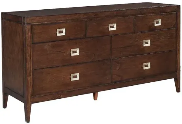 Noble Furniture Essex 7-Drawer Dresser in Antique Brown Finish