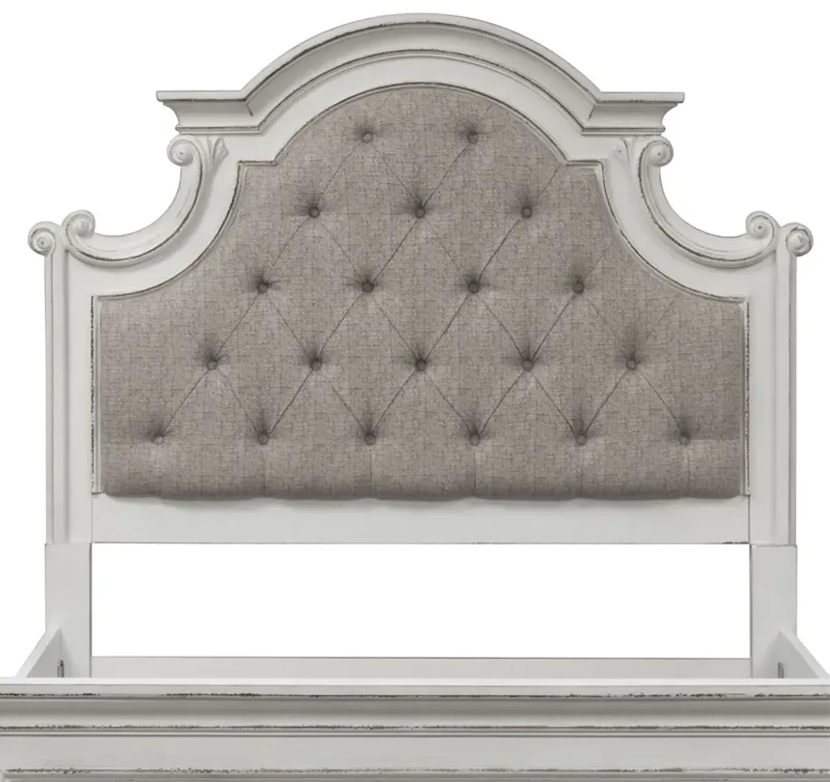 Liberty Furniture Magnolia Manor Antique White King Upholstered Panel Headboard