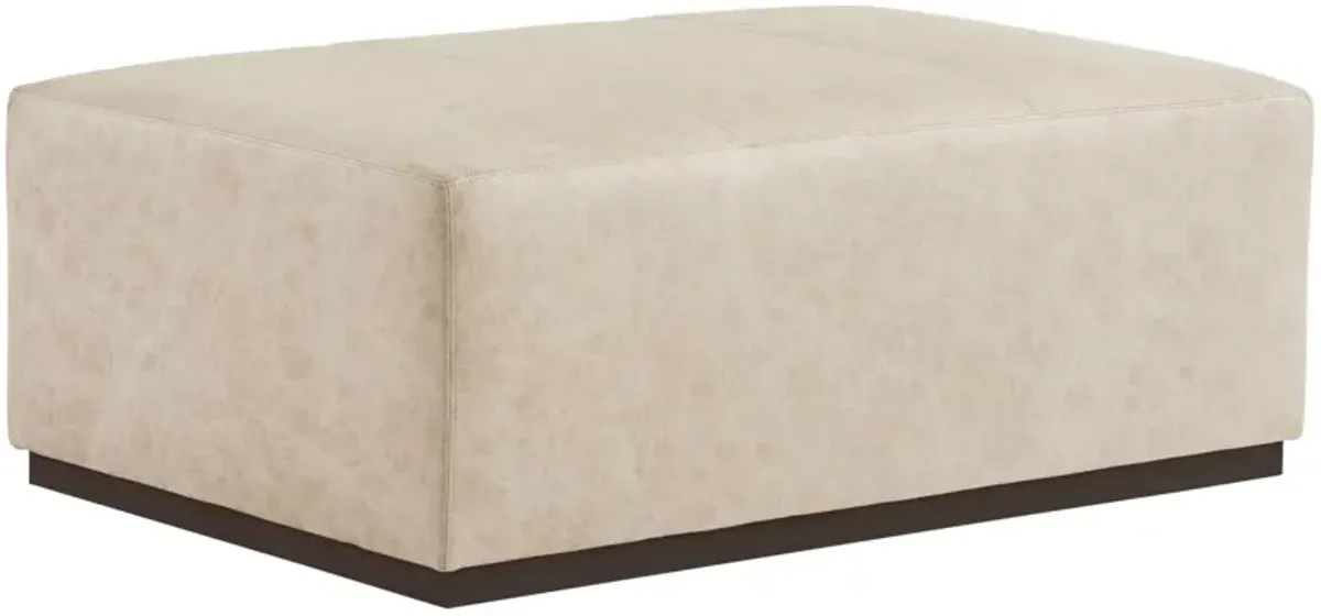 Barclay Butera Upholstery by Barclay Butera Sterling Leather Ottoman