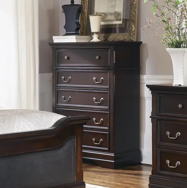 Cambridge 5-Drawer Bedroom Chest Cappuccino