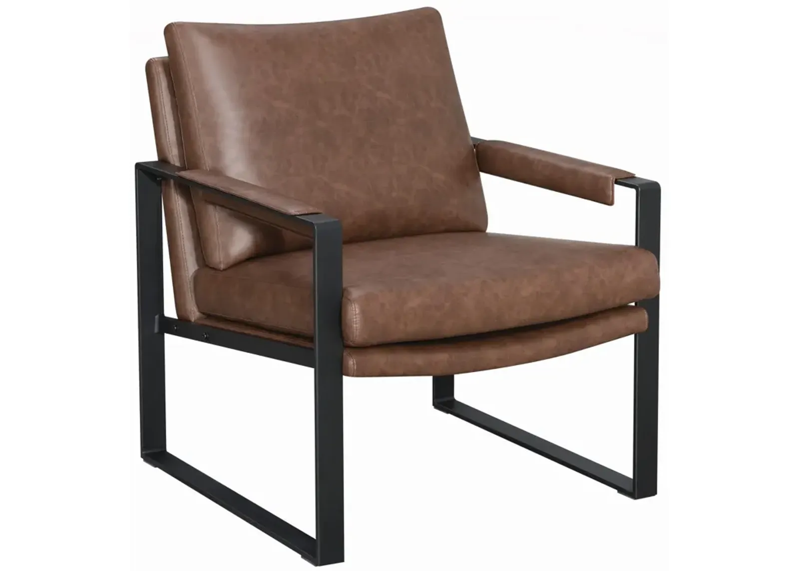 Coaster Rosalind Upholstered Track Arm Accent Chair Brown