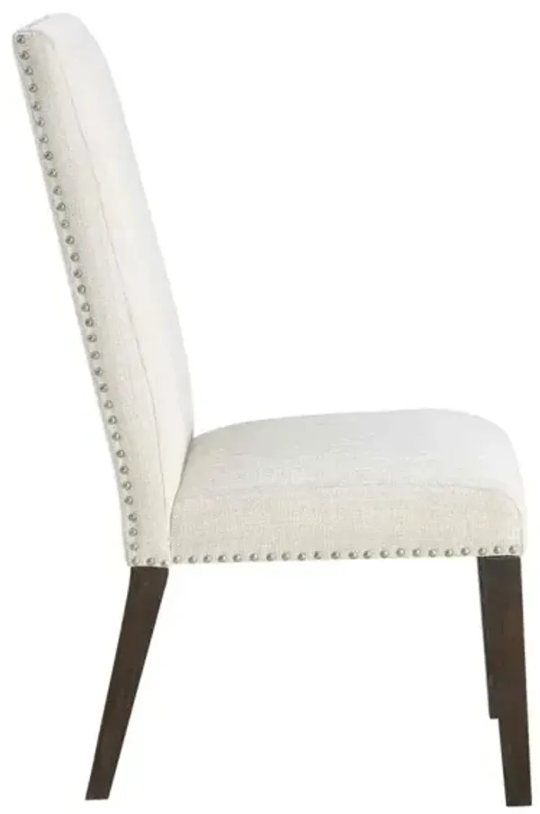 Steve Silver Hutchins Cream/Dusty Charcoal Dining Side Armless Chair