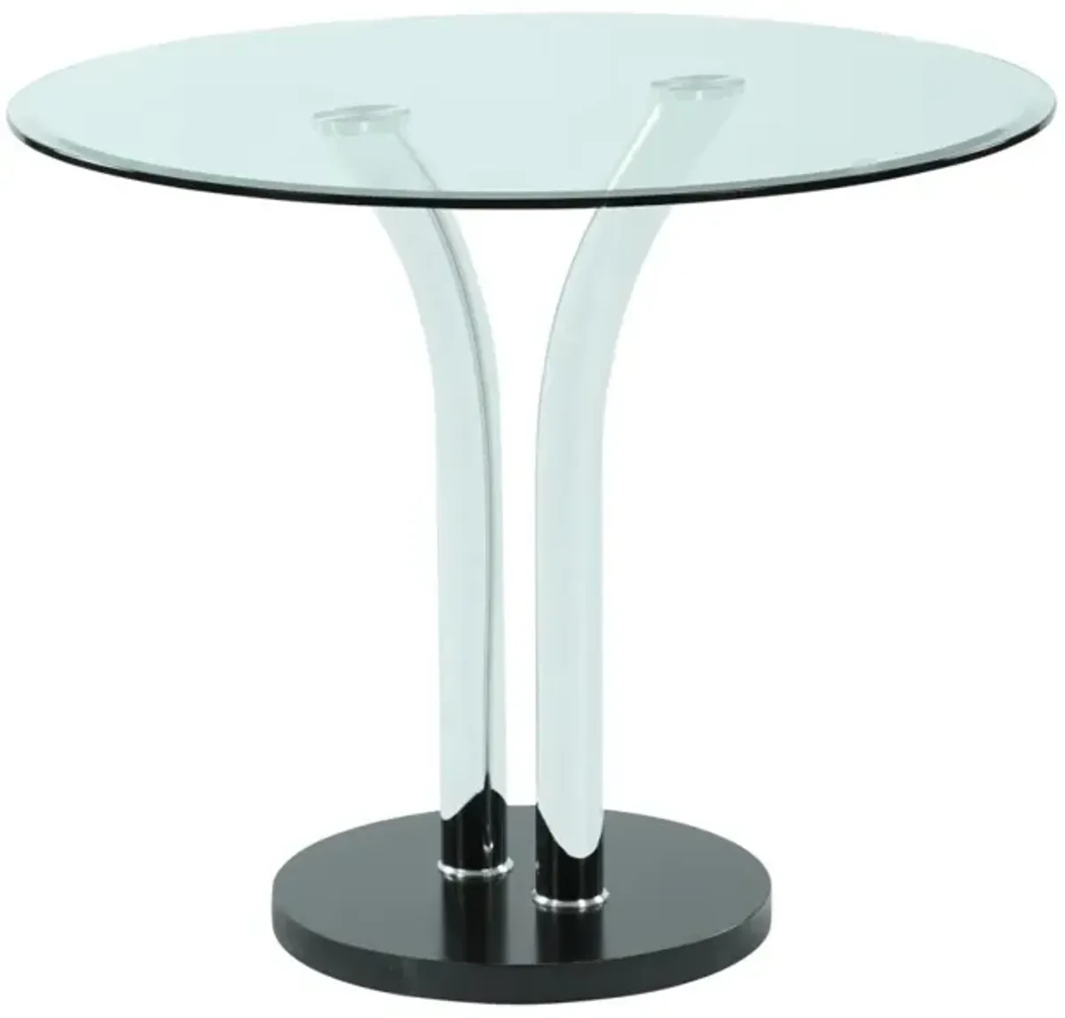 Chintaly Black Dining Set with Glass Top Bistro Table & 4 Cantilever Side Chairs