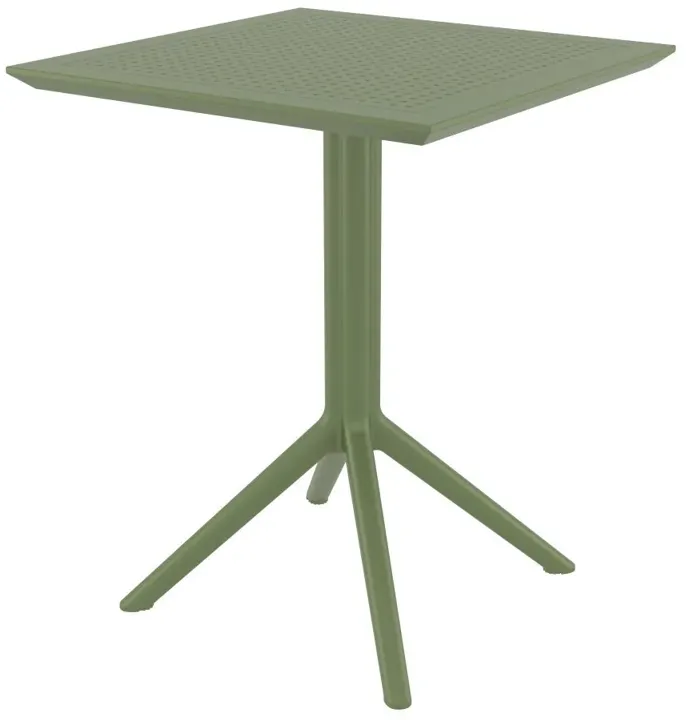 LUCY OUTDOOR BISTRO SET 3-PC WITH 24" TABLE TOP OLIVE GREEN