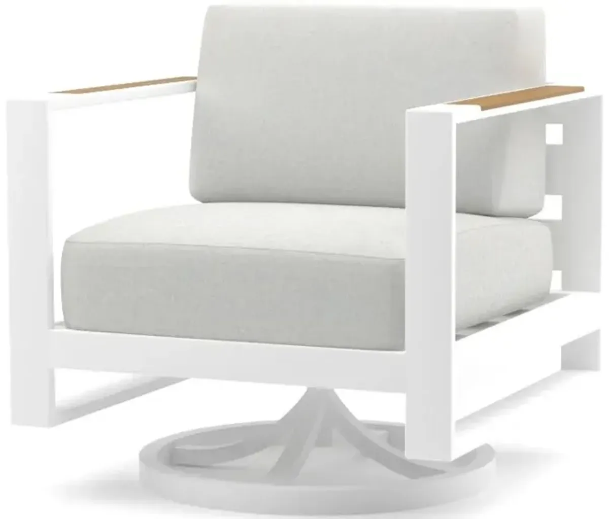 Prestige St.Croix White Swivel Rocker in Swimmer Oyster Fabric