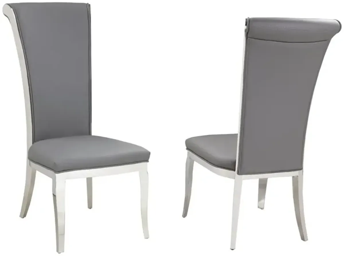 Chintaly Joy Grey Contemporary High-Back Side Chair