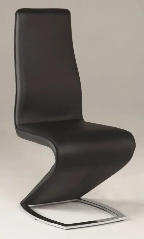 Chintaly Tara Black Modern Black Z-Shaped Side Chair