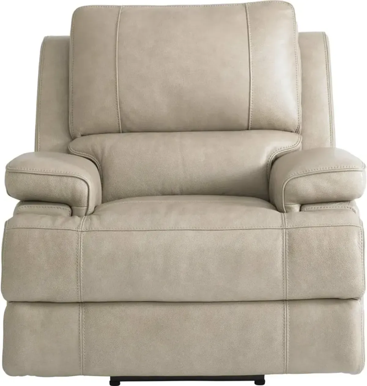 Bassett Parsons Flax Leather Triple Power Wallsaver Recliner